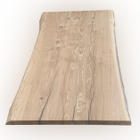 Plateau de table chêne tempête bords brut