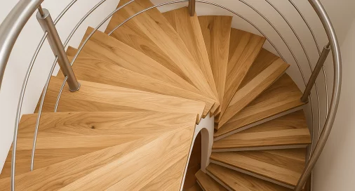 Escalier en colimasson en bois massif