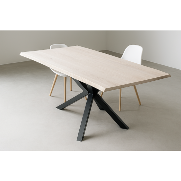 Plateau de table frêne blanc bords brut