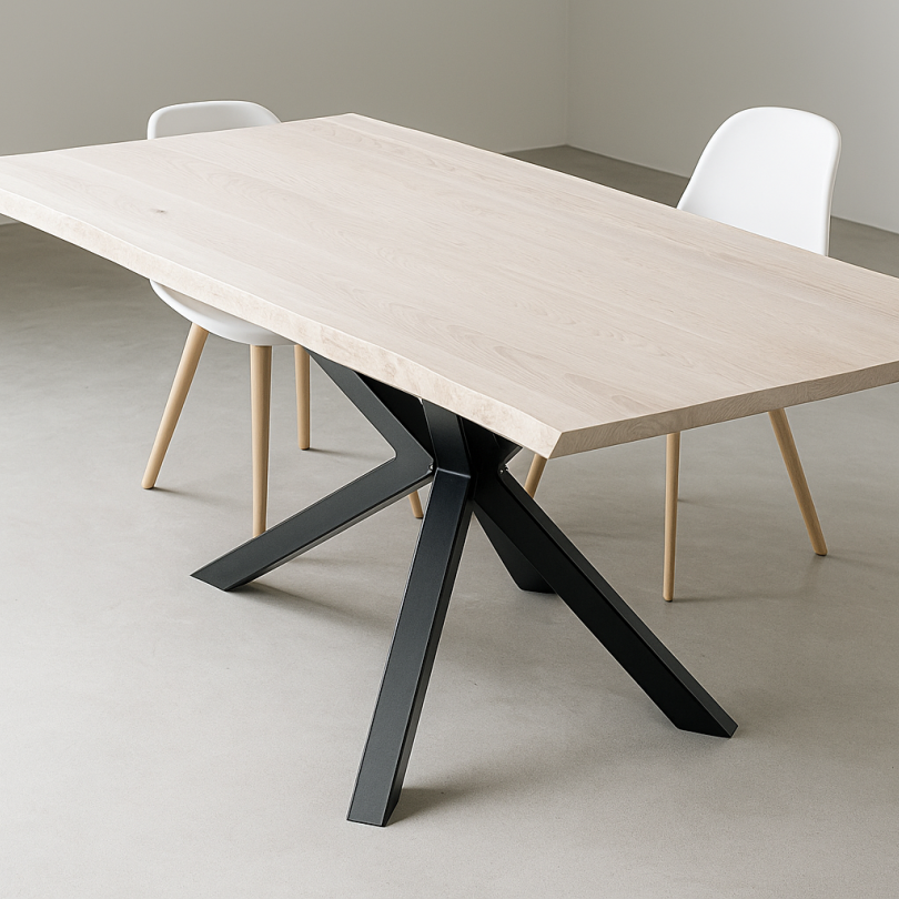 Plateau de table frêne blanc bords brut