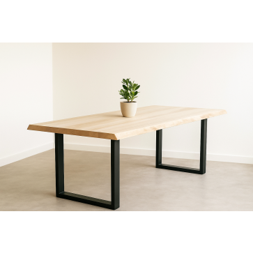 Plateau de table hêtre blanc bords brut